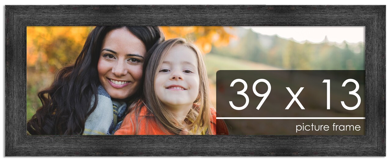 Panoramic Contemporary Black Picture Frame - UV Acrylic, Foam Board Backing, Hanging Hardware